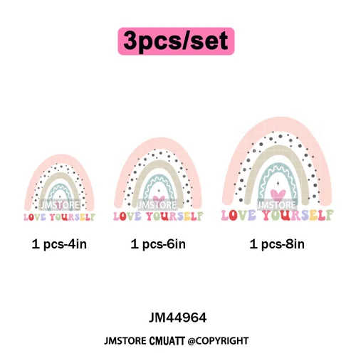 Self Love Club Mental Health Quotes Positive Inspirational Iron on Washable DTF Transfers Stickers Ready to Press for Clothing