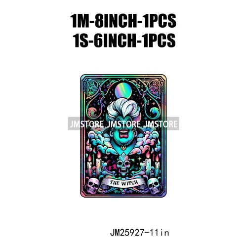 Custom Horror Halloween Emperor Empress Witch Skull Tarot Card Decals DTF Iron On Transfers Stickers Ready To Press For Clothing