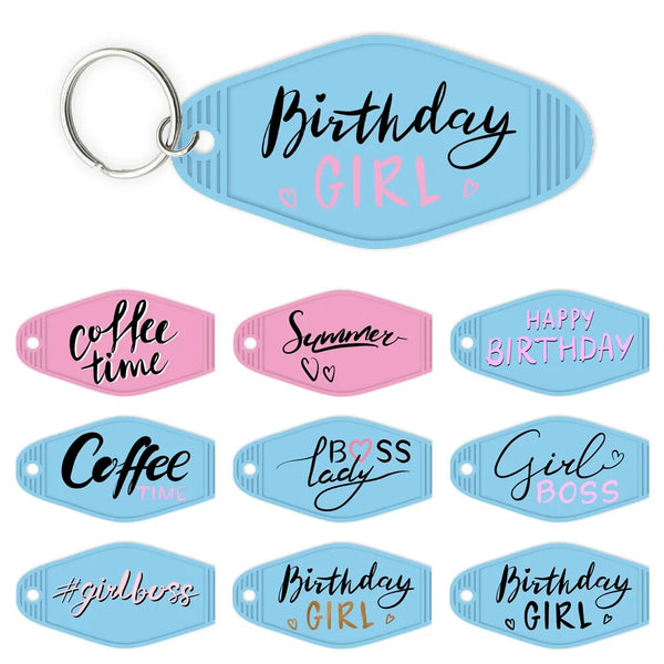 Birthday Girl Positive Saying High Quality WaterProof UV DTF Sticker For Motel Hotel Keychian Coffee Time