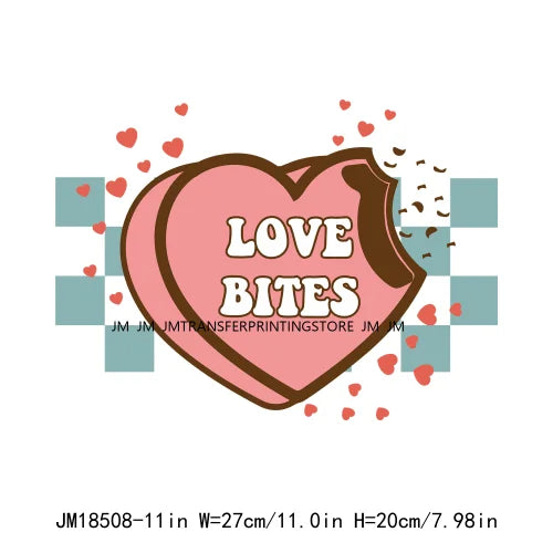 Be Mine Valentine Vibes Love More Worry Less All You Need Is Love XOXO Heart Candy Cold Peel DTF Transfer Stickers For Hoodies