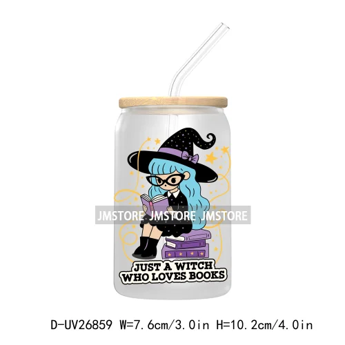 Spooky Halloween Book Club 16OZ UV DTF Cup Wrap Transfer Stickers Custom Labels Waterproof Logo For Libbey Glass Can Fall Season