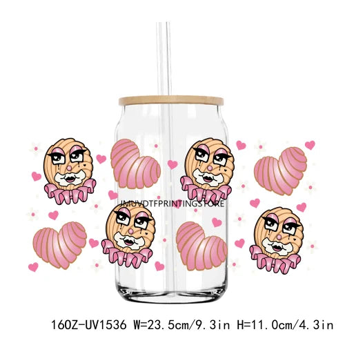 Latin Culture Christmas Season 16OZ UV DTF Cup Wrap Transfers Stickers Custom Labels DIY Waterproof Logo For Libbey Glass Can