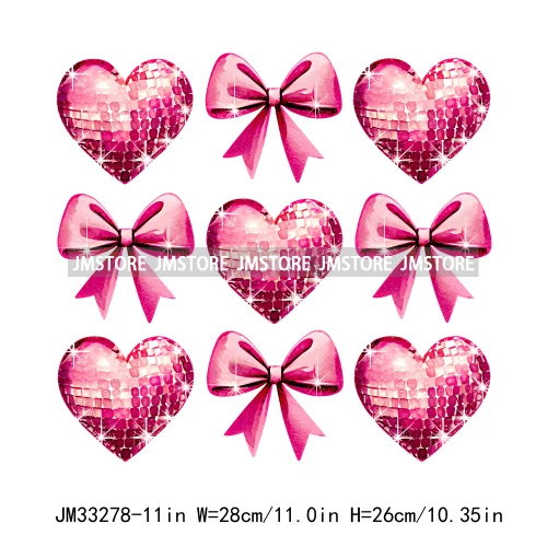 Colorful Love Heart Lips Coquette Happy Valentine's Day Iron On DTF Heat Press Transfers Stickers Ready To Press For Clothing