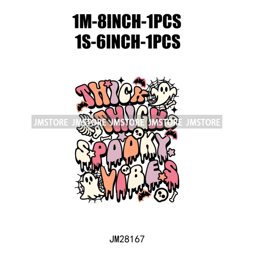 Cute Mama Babe Stay Spooky Let's Go Ghouls Halloween Season Designs DTF Iron On Transfers Stickers Ready To Press For Clothes