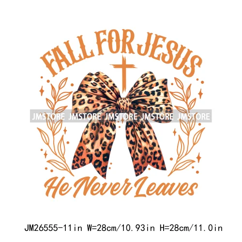 Fall Floral Coquette Bow Religious Jesus Autumn Girly Take Me To Pumpkin Patch DTF Iron On Transfers Stickers For T-shirt Bags