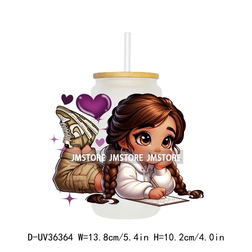 Princess Reading Book Lover UV Sticker Decals For Libbey Cold Cups Mugs Tumbler Transfer Stickers Waterproof High Quality Labels