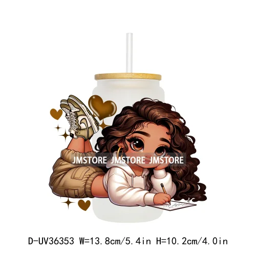 Princess Reading Book Lover UV Sticker Decals For Libbey Cold Cups Mugs Tumbler Transfer Stickers Waterproof High Quality Labels