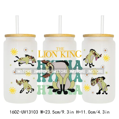 Cartoon Lion Magic King UV DTF Wraps Transfer Sticker Selfadhesive Waterproof High Quality For 16OZ Libbey Glass Can Tumbler