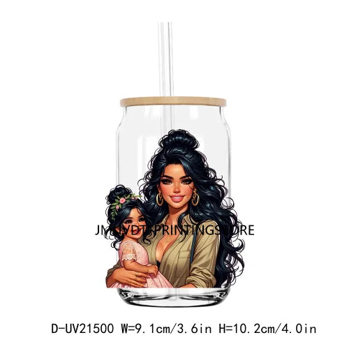 Latina Mama And Daughter UV DTF Transfers Stickers Decals For Libbey Cold Cups Mugs Tumbler Waterproof DIY Logo Mother's Day