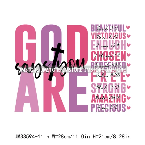 Colorful Faith Jesus God Religious Bible Verse Affirmation Spirits Iron On DTF Transfers Stickers Ready To Press T-shirts Bags