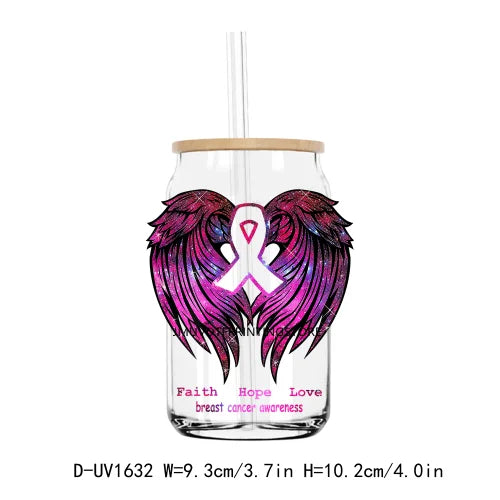 Breast Cancer UV DTF Transfers Stickers Decals For Libbey Cold Cups Mugs Tumbler Waterproof DIY Craft