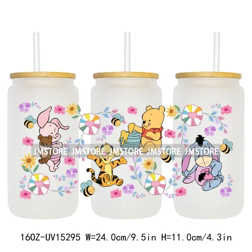 Trendy Cartoon Friends Coffee 16OZ UV DTF Cup Wraps Ready To Apply Waterproof Transfer Stickers For Libbey Glass Can Tumbler