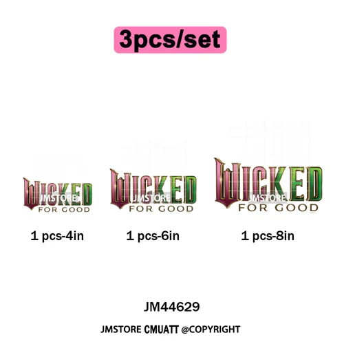 Pink and Green Magic Broomstick Witches Movie Fans Iron on Washable DTF Heat Transfers Stickers Ready to Press for Sweatshirts