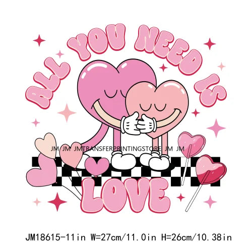 Funny Valentine's Day Decals Skeleton XOXO Mama Cupid Cowboy Love Printing DTF Jesus Valentine Transfers Stickers For Hoodies