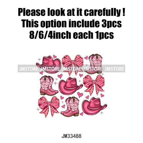 Pink Loved XOXO Coquette Bow Animal Western Cupid Sweet Valentine Iron On DTF Transfers Stickers Ready To Press For Sweatshirts