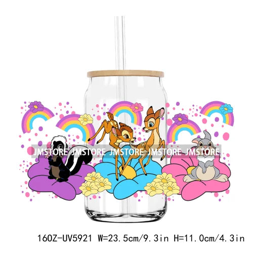 Cute Cartoon Characters Mouse 16OZ UV DTF Cup Wrap Transfers Stickers Custom Labels Durable Waterproof Logo For Libbey Glass Can