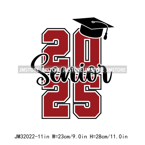 Twenty 25 Graduate Senior 2025 College Graduation Season Iron On DTF Heat Transfer Stickers Ready To Press For Clothes Bags