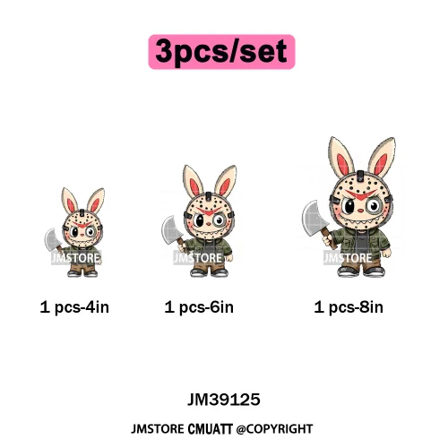 Cute Monster Cartoon Character Spooky Halloween Season Iron on DTF Washable Transfers Stickers Ready to Press for T-shirts Bags