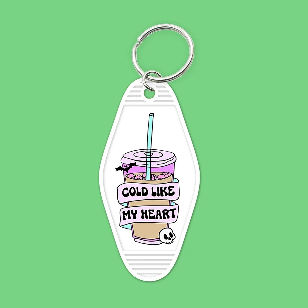 10PCS Blank DIY Hotel Motel Movie Keychain Tags For Stick UV Stickers ABS Plastic