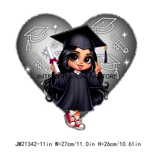 Chicana Chola Educated Latina Graduation Girl Mexican Culture Iron On Stickers Chingona y con Diploma DTF Transfers For Garment