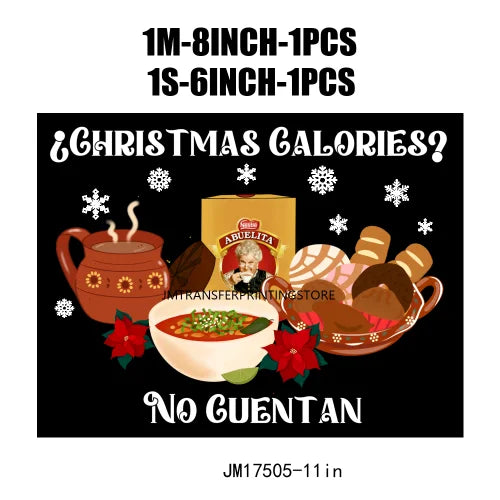 Latin Culture Tacaos Cafecito ChoColatito Pan Dulce Jesus Concha Designs DTF Let's Fiesta Mexican Transfers Stickers For Clothes