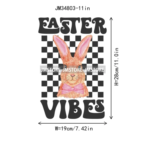 Cute Blowing Bubble Bunny Coquette Preppy Easter Eggs Carrot Iron On DTF Heat Transfer Stickers Ready To Press For T-shirts Bags