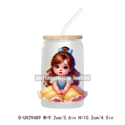 Cute Cartoon Baby Girls Kids Characters UV DTF Transfer Stickers Decals For Libbey Cold Cups Mugs Tumbler Princess Mouse Friends