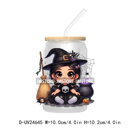 Halloween Latina Princess UV DTF Transfer Stickers Decals For Libbey Cold Cups Mugs Tumbler Custom Waterproof DIY Labels Pumpkin