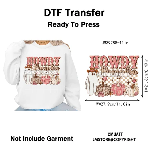 Witchy Goose Howday Pumpkin Boo Ghost Spooky Season Coquette Halloween Iron on DTF Transfers Stickers Ready to Press for Clothes