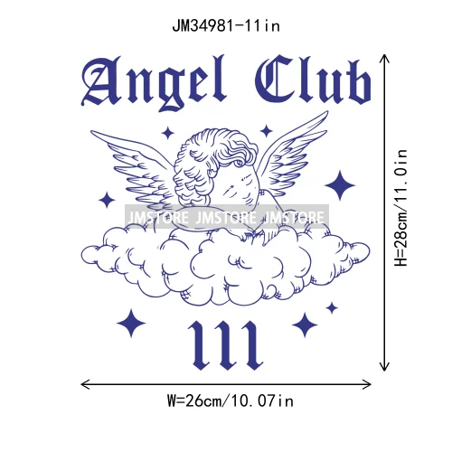 Funny Heart Love Numbers Sweet Valentine Cupid Baby Angel Club Iron On DTF Transfers Stickers Ready To Press For Sweatshirts