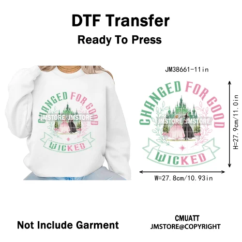 In My Witch Era Pink Goes With Green Coquette Bow Magic Broom Iron on DTF Washable Transfers Stickers Ready to Press for Textile
