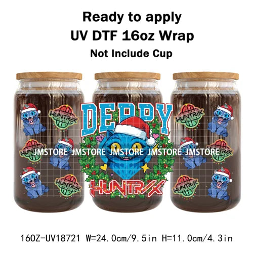 Demon Hunters Kpop Christmas Party UV DTF Stickers Ready To Apply Cup Wrap Durable Custom Prints DIY Craft For Libbey Can Glass