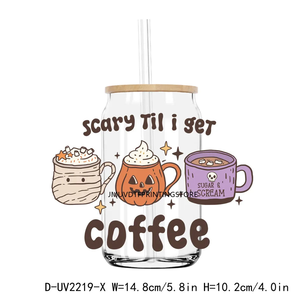 Sweet Spooky Hippie Halloween Boo Vibes UV DTF Transfers Stickers Decals For Libbey Cold Cups Mugs Tumbler Waterproof DIY Craft