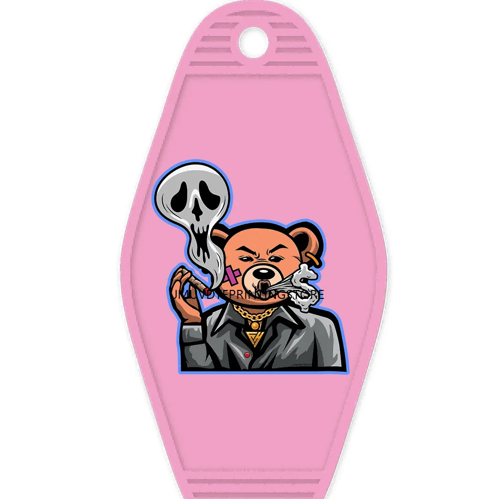 Focus On The Hustle Bear High Quality WaterProof UV DTF Sticker For Motel Hotel Keychain More Money Less Friends