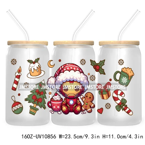 Christmas Movie Killer UV DTF Cup Wrap For Libbey Glass Can Transfer Stickers Waterproof Custom Labels Scary Horror Friends