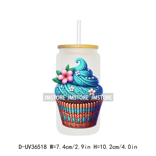 Cartoon Cupcake Sweet Treats UV DTF Transfer Stickers Decals Ready To Apply Waterproof For 16OZ Libbey Glass Can Cups Tumbler