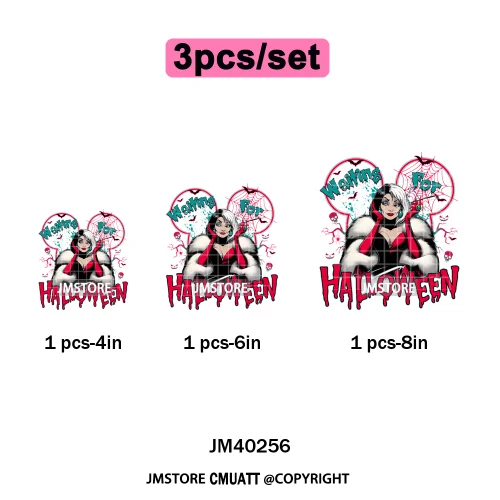 Waiting For Halloween Coquette Bad Girls Friends Wicty Logos Iron on DTF Washable Transfers Stickers Ready to Press for Clothing
