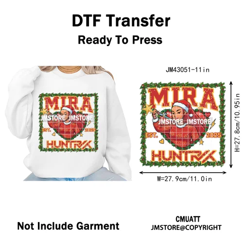 Kpop Christmas Santa Boys Girls Band Cartoon Demon Characters Iron on Washable DTF Transfers Stickers Ready to Press for Clothes