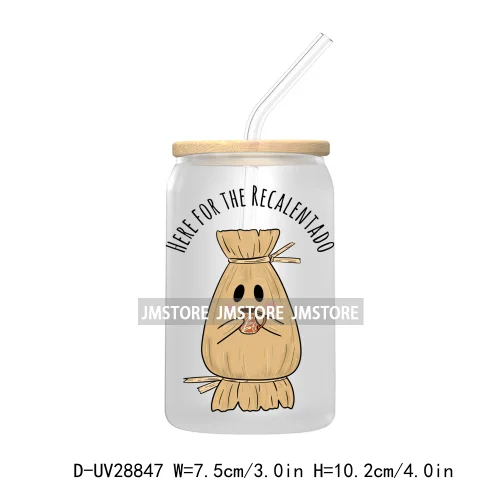 Mexican Ghost Espooky Vibes UV DTF Transfer Stickers Decals For Libbey Cold Cups Mugs Tumbler Conchas And Cucuys Halloween Boo