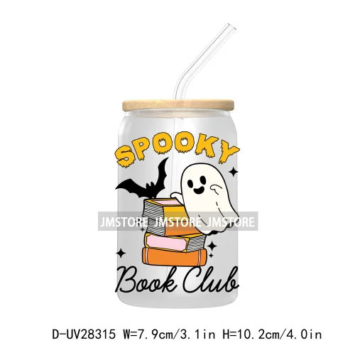 Spooky Ghost Boo Halloween Tis The Season UV DTF Transfer Stickers Decals For Libbey Cold Cup Mugs Tumbler Waterproof Book Ghoul