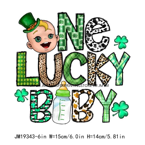 Let's Get Lucked Up Load On Luck Decals Lucky Baby Cowboy Heifer Animal Blessed St Patrick's Day DTF Transfer Stickers For Shirt