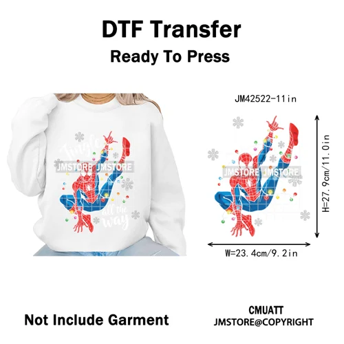 Holly Jolly Cute Cartoon Character Christmas Santa Tis The Season Iron on DTF Heat Transfers Stickers Ready to Press for Garment