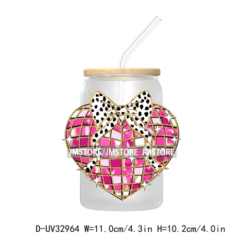 Coquette Valentine Heart Love XOXO Valentine's Day UV DTF Transfer Stickers Decals For Libbey Cold Cups Mugs Tumbler Waterproof