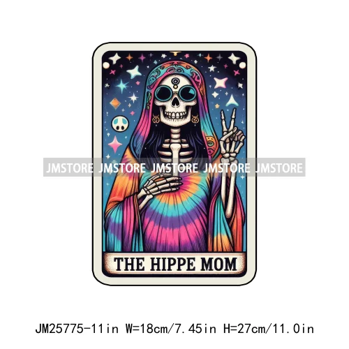 Funny Sarcastic Hot Mama Housewife Women Skull Tarot Card Printing DTF Diy Iron On Transfer Stickers Ready To Press For Clothing