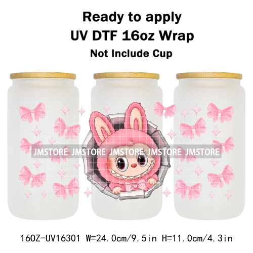 Funny Cartoon Monster Characters Ice Cream UV DTF Stickers Ready To Apply Cup Wrap Custom Prints DIY Craft For Libbey Glass Can