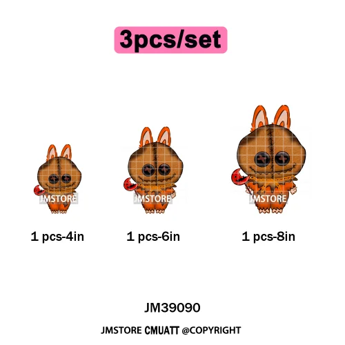 Horror Movie Character Cartoon Dolls Halloween Printing Iron on DTF Washable Transfers Stickers Ready to Press for Clothes Bags