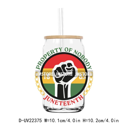 Stepping Into Juneteenth Black History Month UV DTF Transfer Stickers Decal For Libbey Cold Cup Mug Tumbler Waterproof DIY Craft