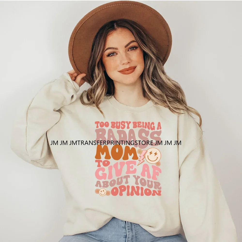 Colorful Coffee Skull Mom Life Boujee Sarcastic Good Moms Say Bad Words DTF Iron On Transfer Stickers Ready To Press For Clothes