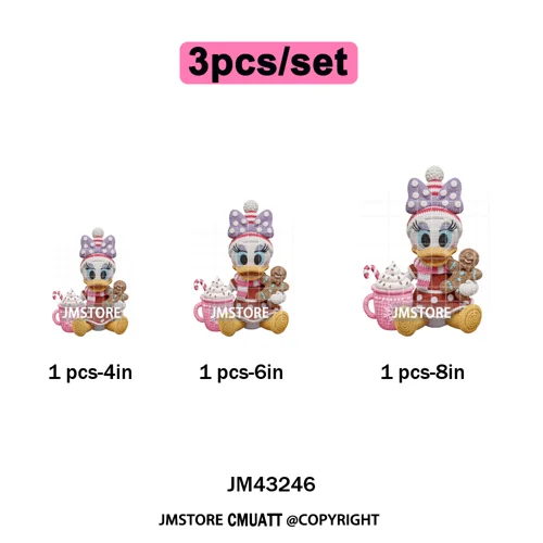 Hot Cocoa Coffee Lover Cartoon Faux Yarn Christmas Xmas Iron on Washable DTF Transfers Stickers Ready to Press for Sweatshirts