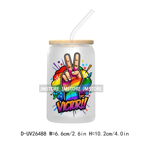 LGBT Quotes UV DTF Transfer Stickers Decals For Libbey Cold Cups Mugs Tumbler Waterproof DIY Custom Logo Labels Rainbow Pride